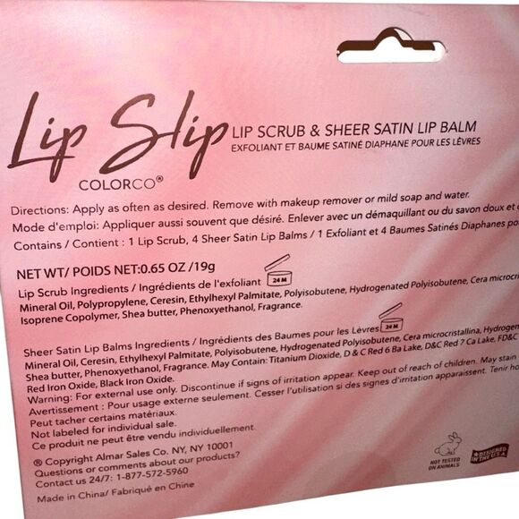 Colorco Lip Slip | Lip Scrub & Sheer Satin Lip Balm Set NEW - Picture 4 of 5